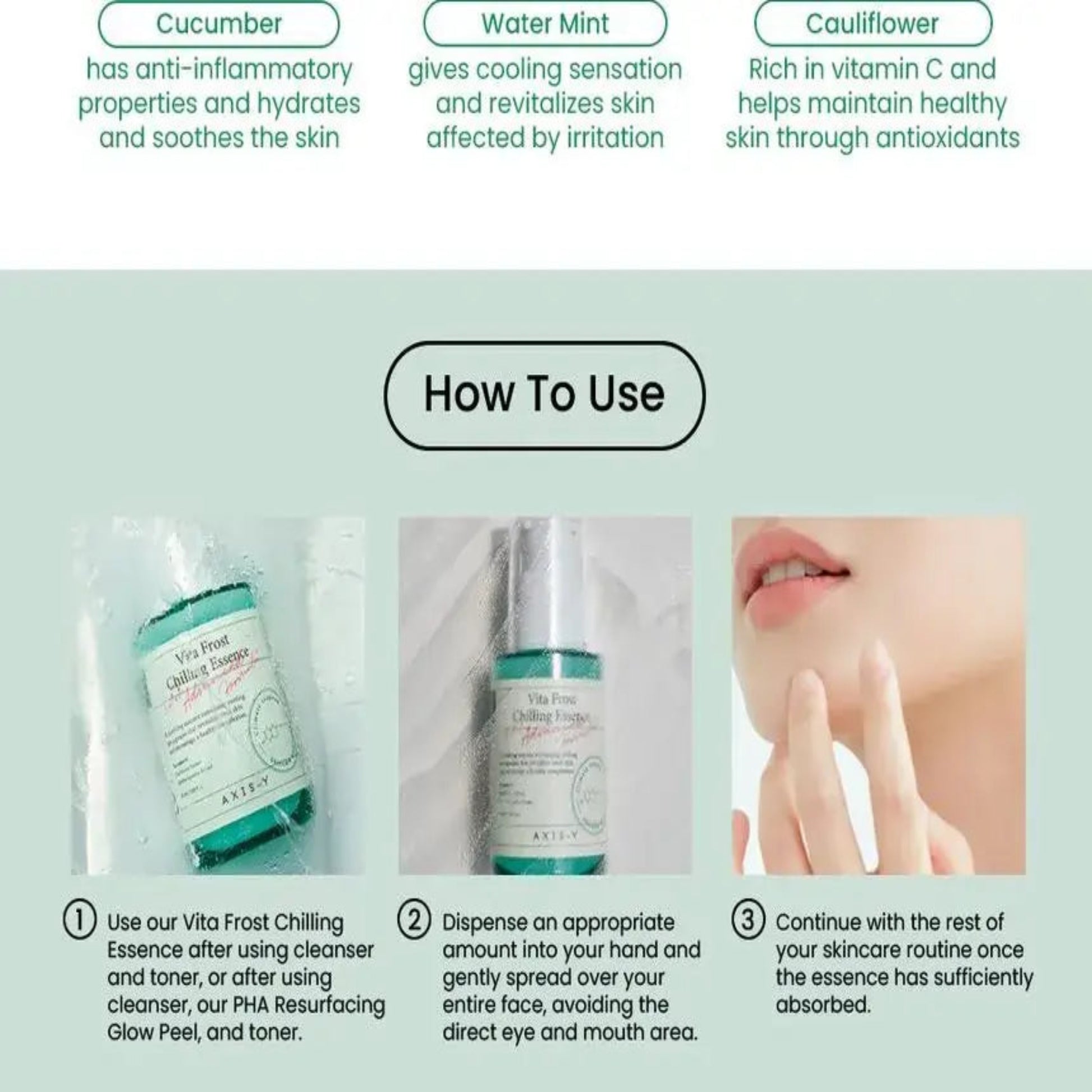 image of AXIS-Y, Vita Frost Chilling Essence 50ml All About Skin Doha Skincare Qatar Beauty Cosmetics Available in Qatar Available in Qatar Store all about skin doha qatar skincare cosmetics beauty