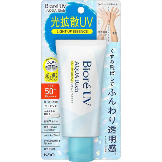 Buy Biore UV, Aqua Rich Light Up Essence Sunscreen SPF50+ PA++++ 70g online in Qatar