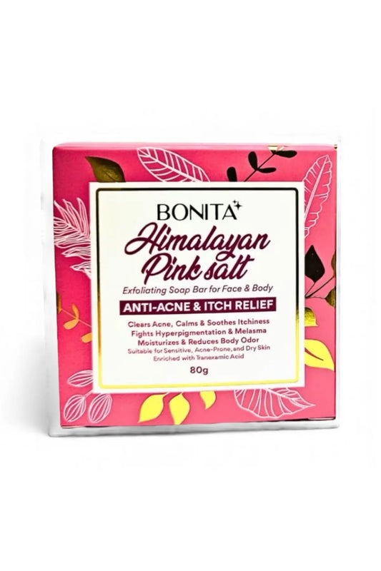 Buy Bonita, Himalayan Pink Salt Exfoliating Soap Bar for Face & Body 80g Online in Qatar