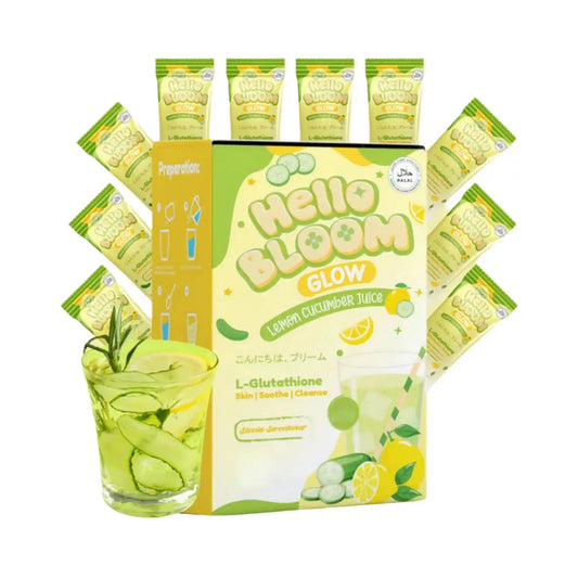 Buy Hello Bloom, Glow Lemon Cucumber Juice 18gx10 Sachets Online in Qatar