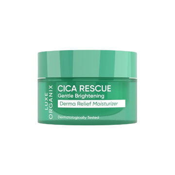 Luxe Organix Cica Rescue Gentle Brightening Derma Relief Moisturizer 50g all about skin doha, skincare, qatar, beauty, cosmetics, trending, tiktok, snapchat, facebook, instagram, Perfume, reels, hightlights, followers, fyp