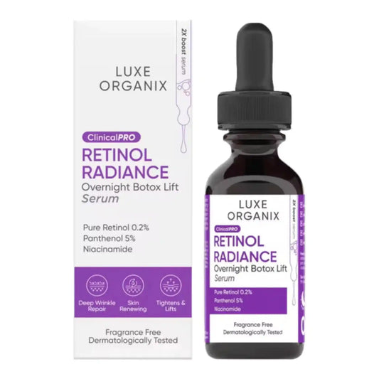 Buy Luxe Organix, Clinical Pro Retinol Radiance Overnight Botox Lift Serum 30ml Online in Qatar