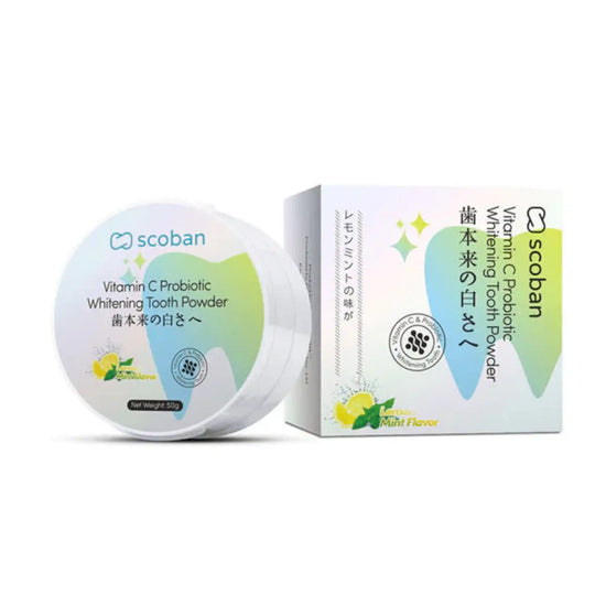 Buy Scoban, Vitamin C Probiotic Whitening Tooth Powder 50g Online in Qatar