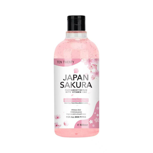 Ten Twenty, Japan Sakura Face and Body Serum with Vitamin C&E 500ml, all about skin doha, skincare, qatar, beauty, cosmetics, trending, tiktok, snapchat, facebook, instagram, Perfume, reels, hightlights, followers, fyp