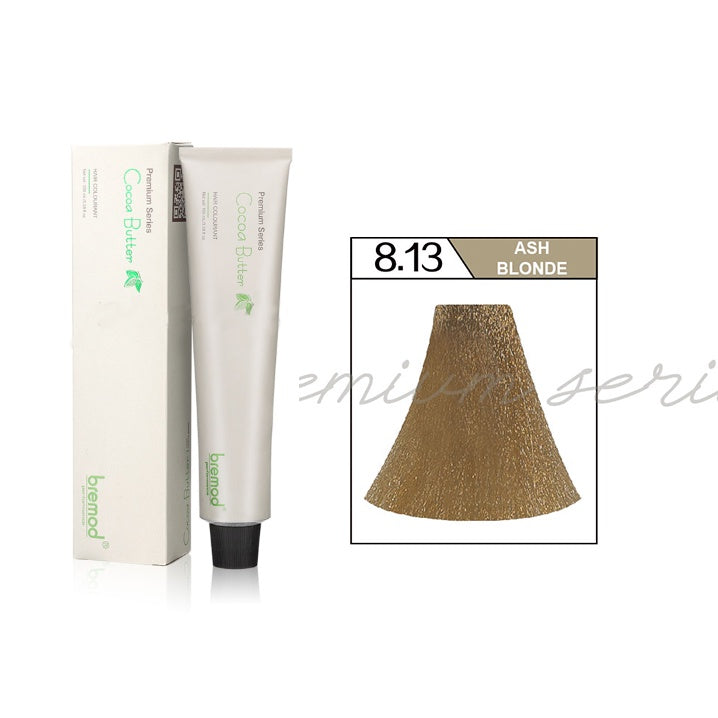 Bremod, Premium Series Cocoa Butter Hair Color - 8.13 Ash Blonde