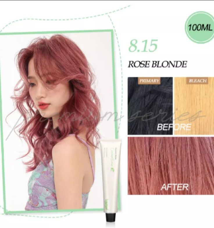 Bremod, Premium Series Cocoa Butter Hair Color - 8.15 Rose Blonde