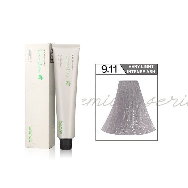Bremod, Premium Series Cocoa Butter Hair Color - 9.11 Very Light Intense Ash