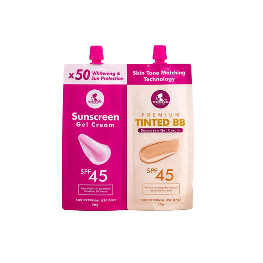 Perfect Skin, Sunblock Gel Cream And Tinted BB Cream Twin Pack 30gx2