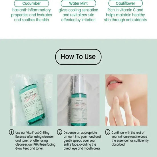image of AXIS-Y, Vita Frost Chilling Essence 50ml All About Skin Doha Skincare Qatar Beauty Cosmetics Available in Qatar Available in Qatar Store all about skin doha qatar skincare cosmetics beauty