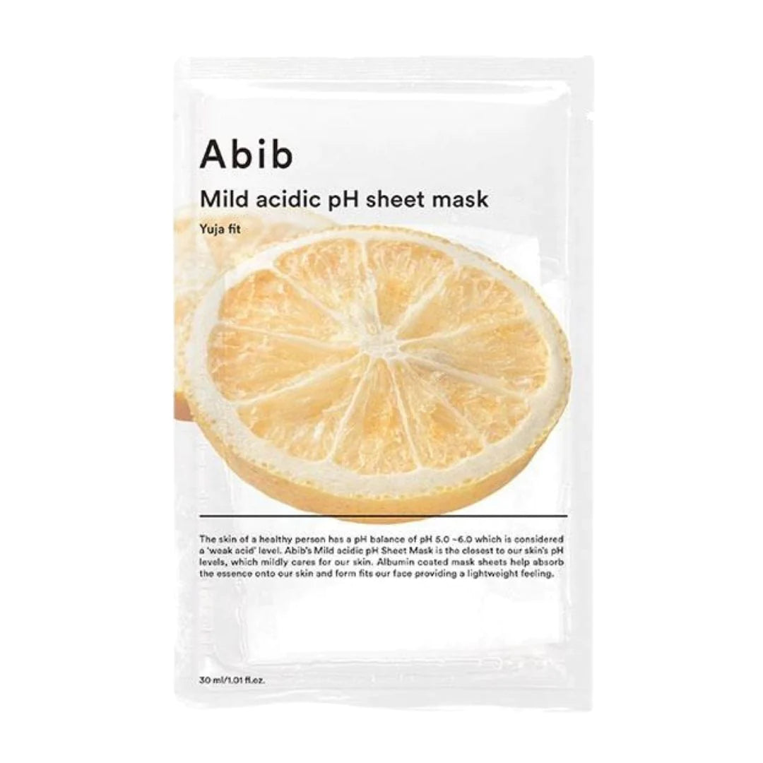 Abib, Mild Acidic pH Sheet Mask Yuja Fit 1each All About Skin Doha Skincare Qatar Beauty Cosmetics Available in Qatar Available in Qatar Store