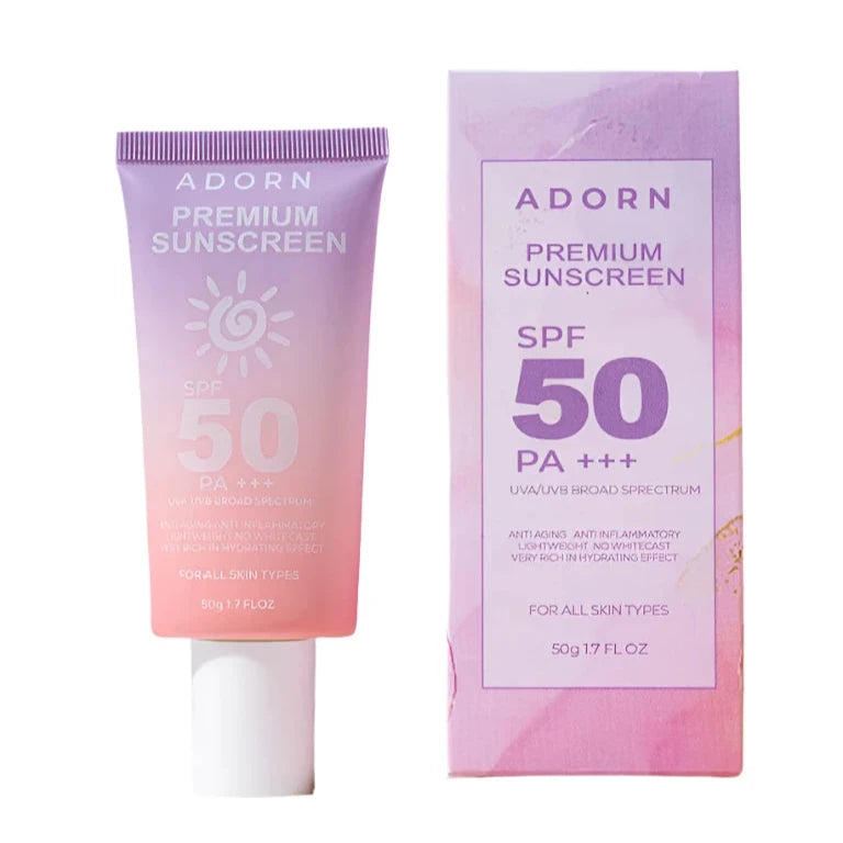 Buy Adorn, Premium Sunscreen by CalmSkin SPF 50 PA+++ 50g Online in Qatar