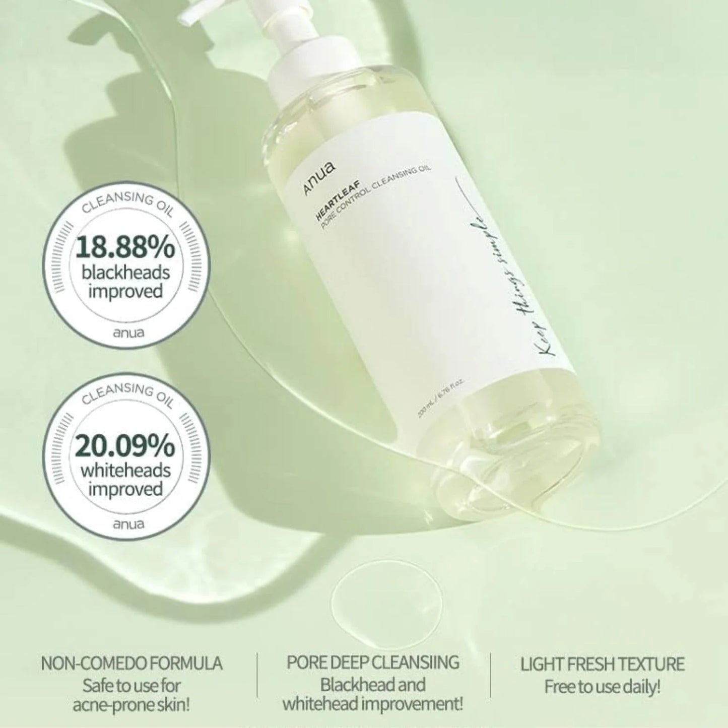 Anua, Heartleaf Pore Cleansing Oil 200ml All About Skin Doha Skincare Qatar Beauty Cosmetics Available in Qatar Available in Qatar Store