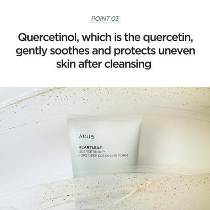 image of Anua, Heartleaf Quercetinol Pore Deep Cleansing Foam 150ml all about skin doha qatar beauty skincare product cosmetics available in qatar