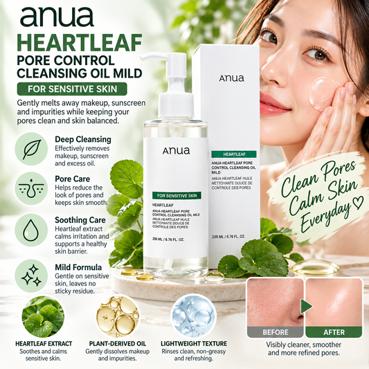 Anua, Heartleaf Pore Control Cleansing Oil Mild 200ml