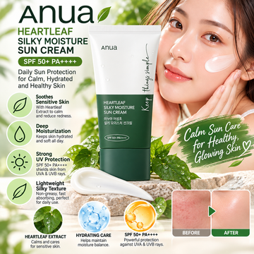Anua, Heartleaf Silky Moisture Sun Cream SPF 50+ PA++++ 50ml