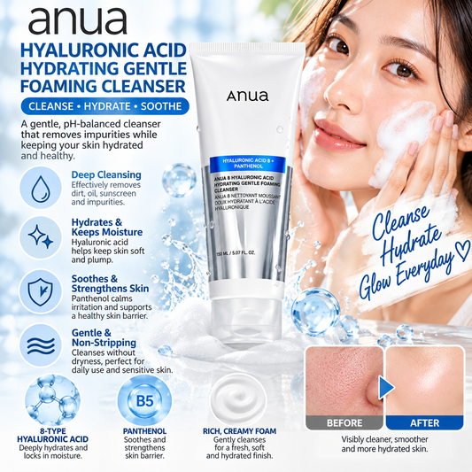 Anua, 8 Hyaluronic Acid Hydrating Gentle Foaming Cleanser 150ml