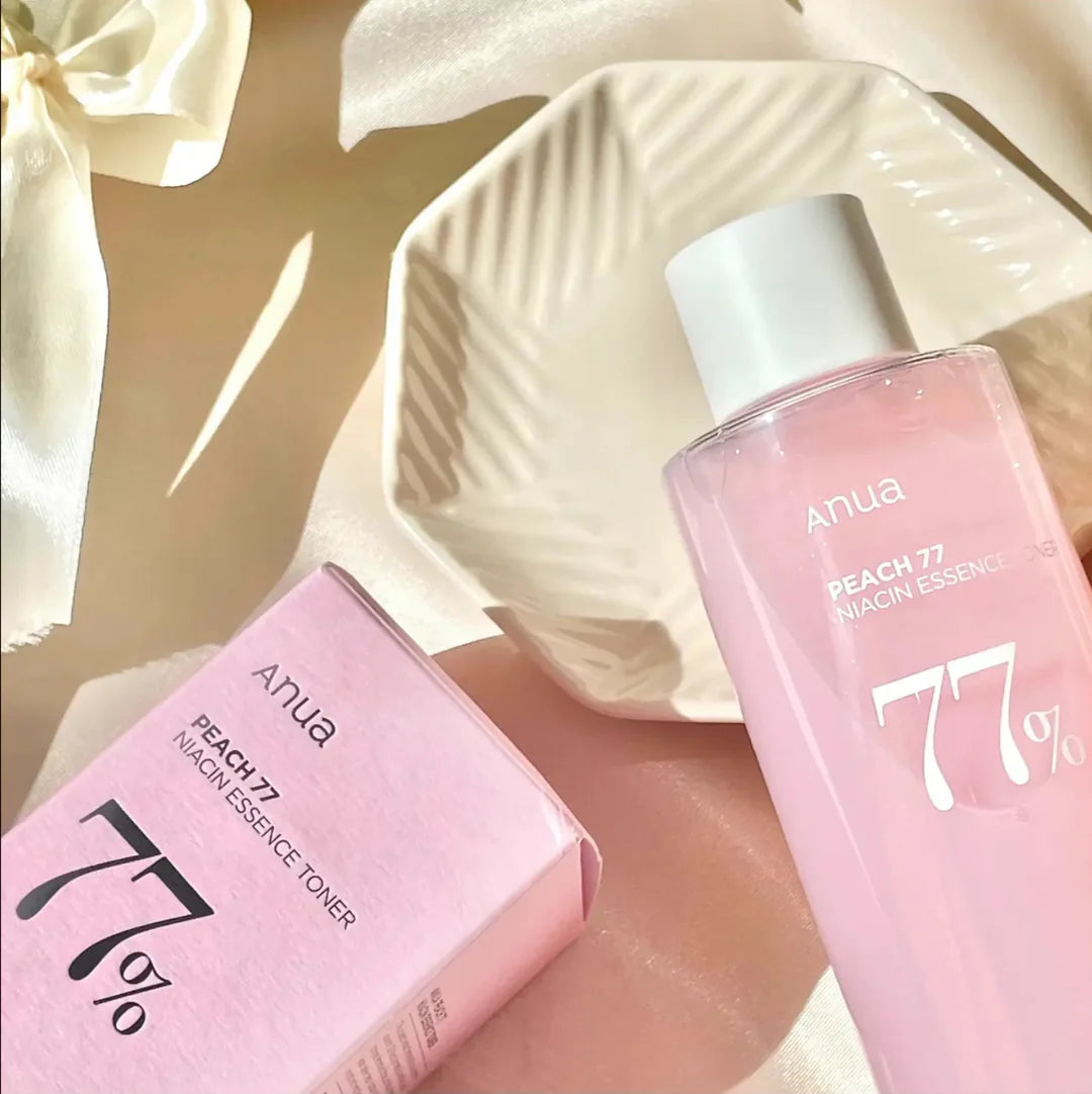 image of Anua, Peach 77 Niacin Essence Toner 250ml All About Skin Doha Skincare Qatar Beauty Cosmetics Available in Qatar Available in Qatar Store