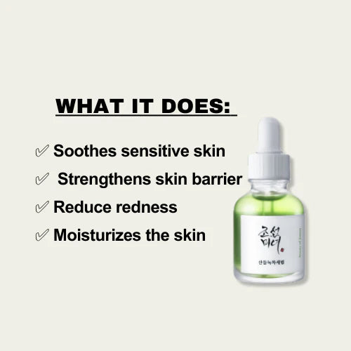 Beauty of Joseon, Calming serum : Green tea + Panthenol 30ml All About Skin Doha Skincare Qatar Beauty Cosmetics Available in Qatar Available in Qatar Store all about skin doha qatar skincare cosmetics beauty