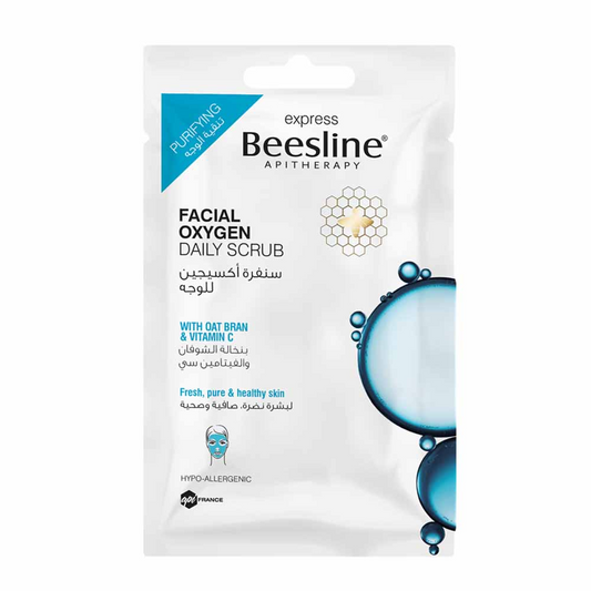 Beesline, Facial Oxygen Daily Scrub 25Gm, all about skin doha, skincare, qatar, beauty, cosmetics, trending, tiktok, snapchat, facebook, instagram, Perfume, reels, hightlights, followers