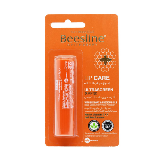 Beesline, Lip Care Ultra Screen SPF 30+ 4g. all about skin doha, skincare, qatar, beauty, cosmetics, trending, tiktok, snapchat, facebook, instagram, Perfume, reels, hightlights, followers