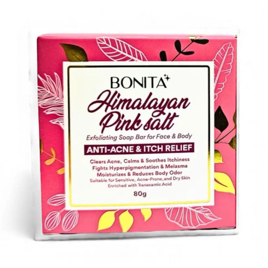 Buy Bonita, Himalayan Pink Salt Exfoliating Soap Bar for Face &amp; Body 80g Online in Qatar
