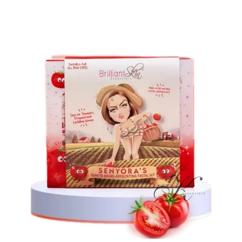 Buy Brilliant Skin Essentials, Senyora's Tomato Micro-Exfoliating Facial Set Online in Qatar