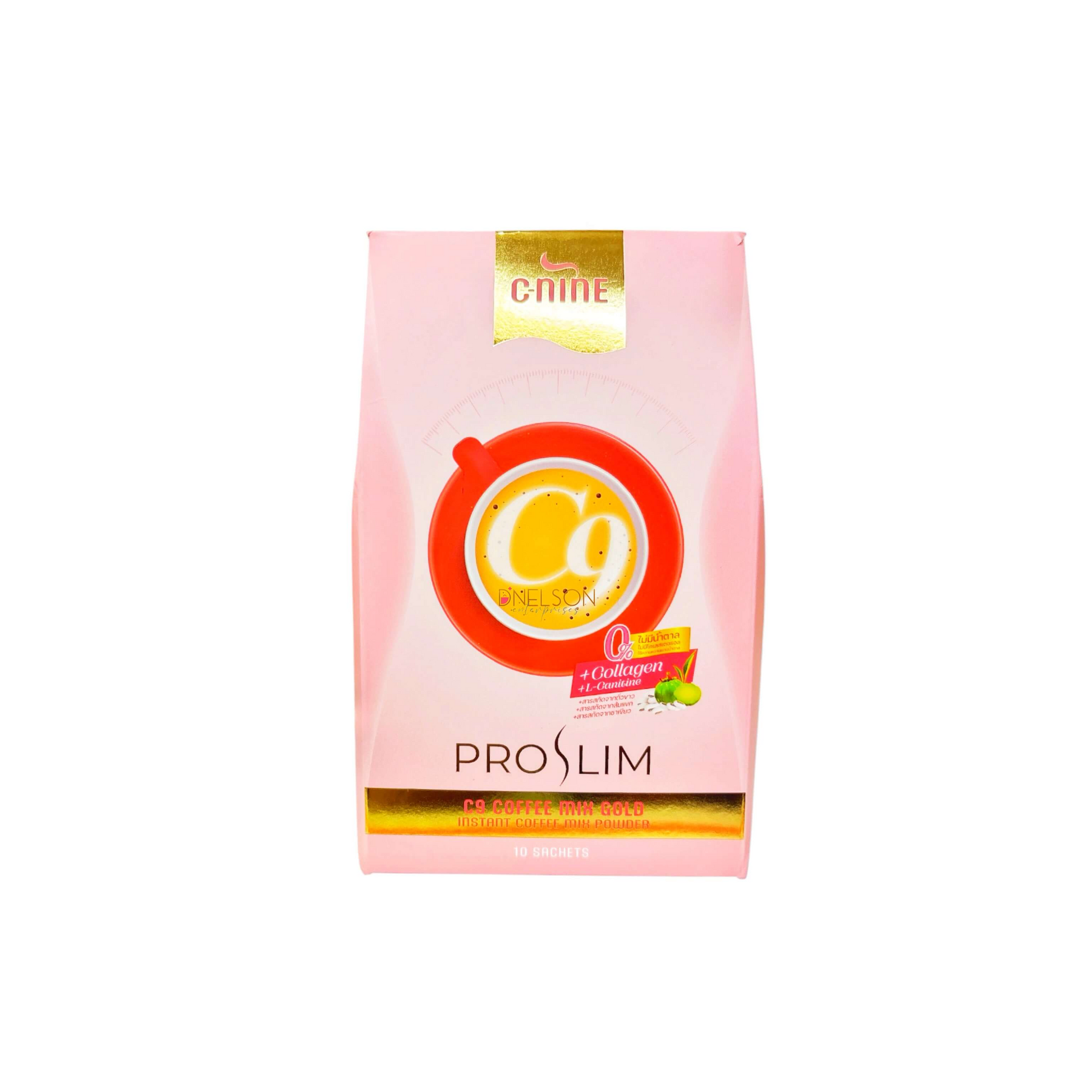 C-NINE, Proslim C9 Coffee Mix Gold Instant Coffee 15g, all about skin doha, skincare, qatar, beauty, cosmetics, trending, tiktok, snapchat, facebook, instagram, Perfume, reels, hightlights, followers, fyp
