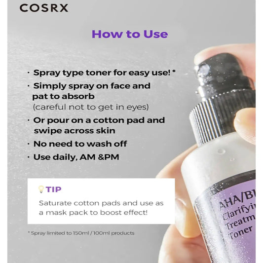 Buy COSRX, AHA/BHA Clarifying Treatment Toner 150ml online in Qatar