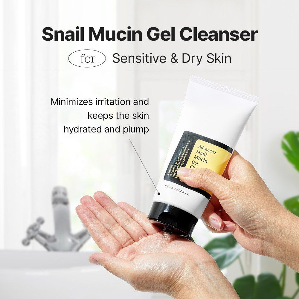 COSRX, Advanced Snail Mucin Gel Cleanser 150ml All About Skin Doha Skincare Qatar Beauty Cosmetics Available in Qatar Available in Qatar Store all about skin doha qatar skincare cosmetics beauty