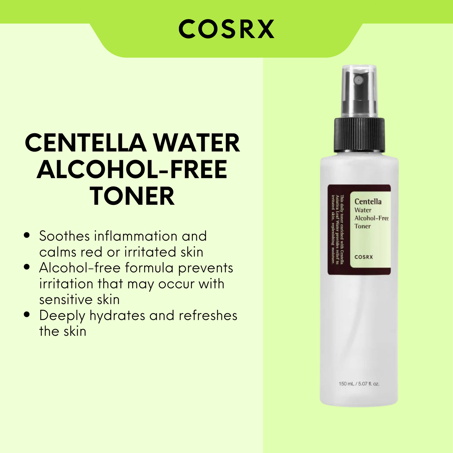COSRX, Centella Water Alcohol-Free Toner 150ml All About Skin Doha Skincare Qatar Beauty Cosmetics Available in Qatar Available in Qatar Store all about skin doha qatar skincare cosmetics beauty