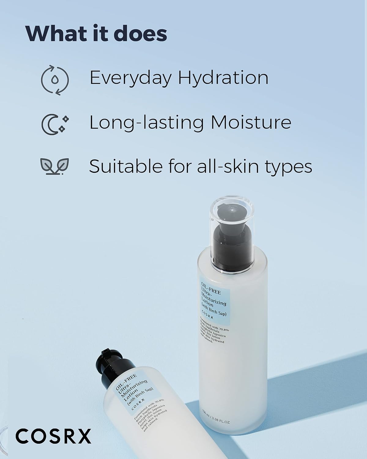 COSRX, Oil-Free Ultra-Moisturizing Lotion with Birch Sap 100ml All About Skin Doha Skincare Qatar Beauty Cosmetics Available in Qatar Available in Qatar Store all about skin doha qatar skincare cosmetics beauty