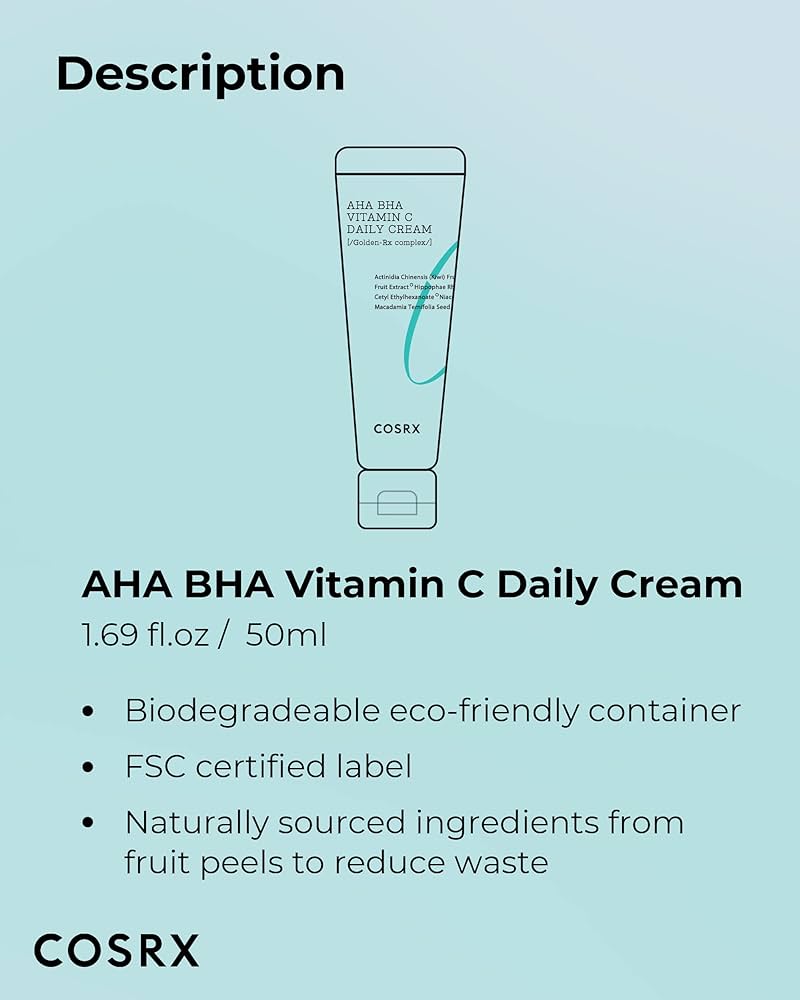 COSRX, Refresh AHA BHA Vitamin C Daily Cream 50ml All About Skin Doha Skincare Qatar Beauty Cosmetics Available in Qatar Available in Qatar Store all about skin doha qatar skincare cosmetics beauty