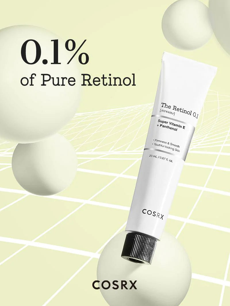 COSRX, The Retinol 0.1 Cream Super Vitamin E + Panthenol 20ml  All About Skin Doha Skincare Qatar Beauty Cosmetics Available in Qatar Available in Qatar Store all about skin doha qatar skincare cosmetics beauty