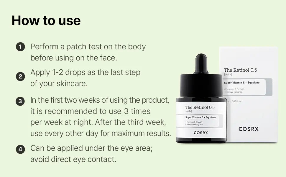 COSRX, The Retinol 0.5 Oil 20ml All About Skin Doha Skincare Qatar Beauty Cosmetics Available in Qatar Available in Qatar Store all about skin doha qatar skincare cosmetics beauty