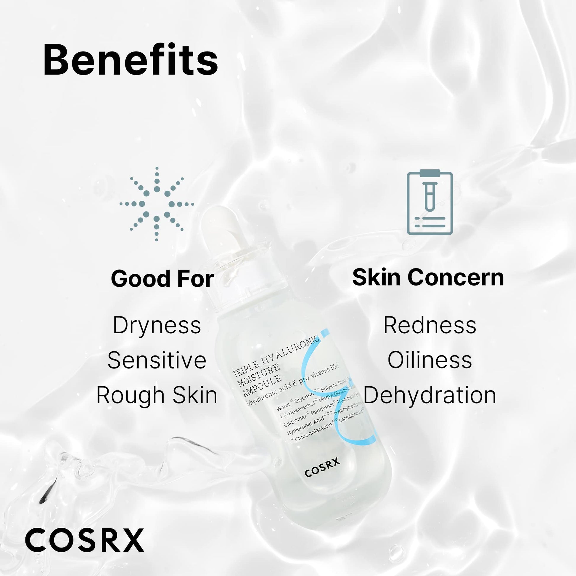 COSRX, Triple Hyaluronic Moisture Ampoule 40ml  All About Skin Doha Skincare Qatar Beauty Cosmetics Available in Qatar Available in Qatar Store all about skin doha qatar skincare cosmetics beauty