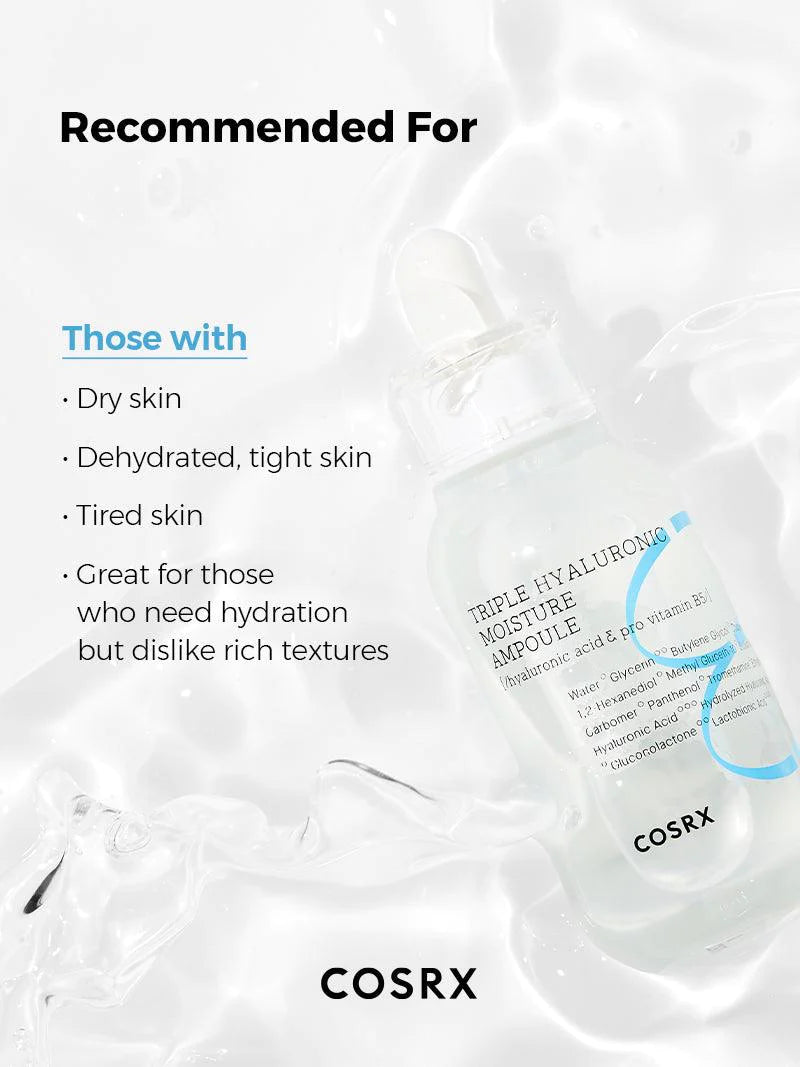 COSRX, Triple Hyaluronic Moisture Ampoule 40ml  All About Skin Doha Skincare Qatar Beauty Cosmetics Available in Qatar Available in Qatar Store all about skin doha qatar skincare cosmetics beauty