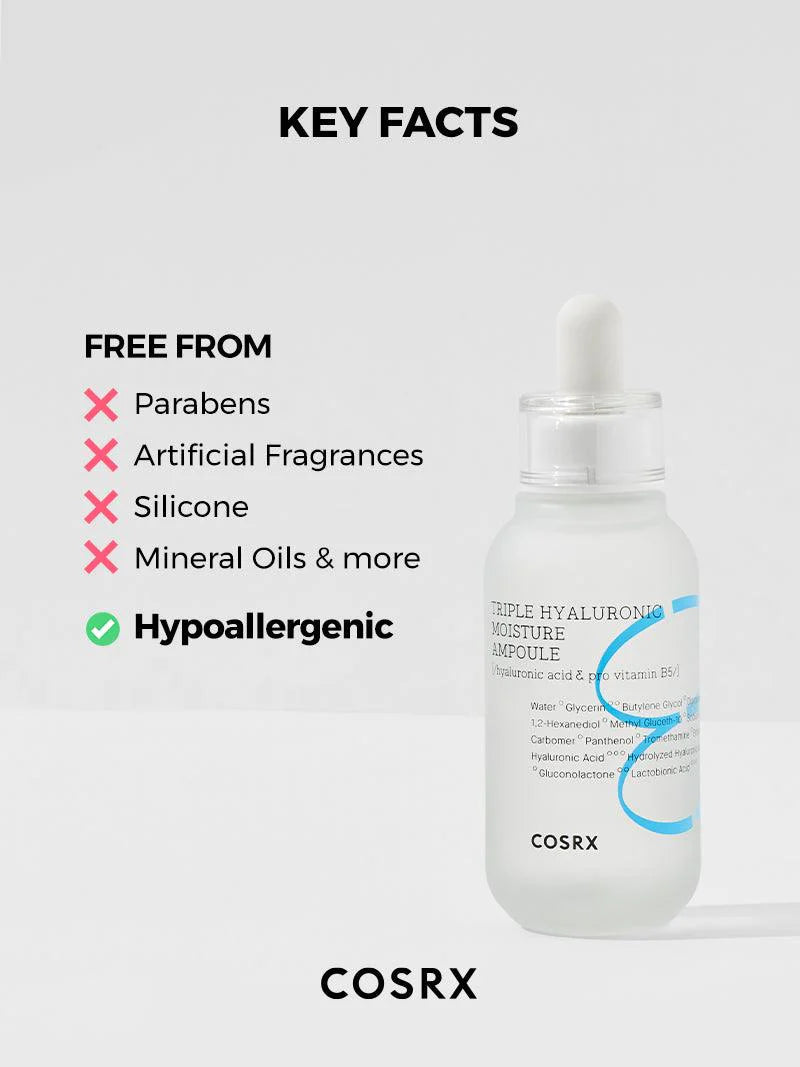 COSRX, Triple Hyaluronic Moisture Ampoule 40ml  All About Skin Doha Skincare Qatar Beauty Cosmetics Available in Qatar Available in Qatar Store all about skin doha qatar skincare cosmetics beauty