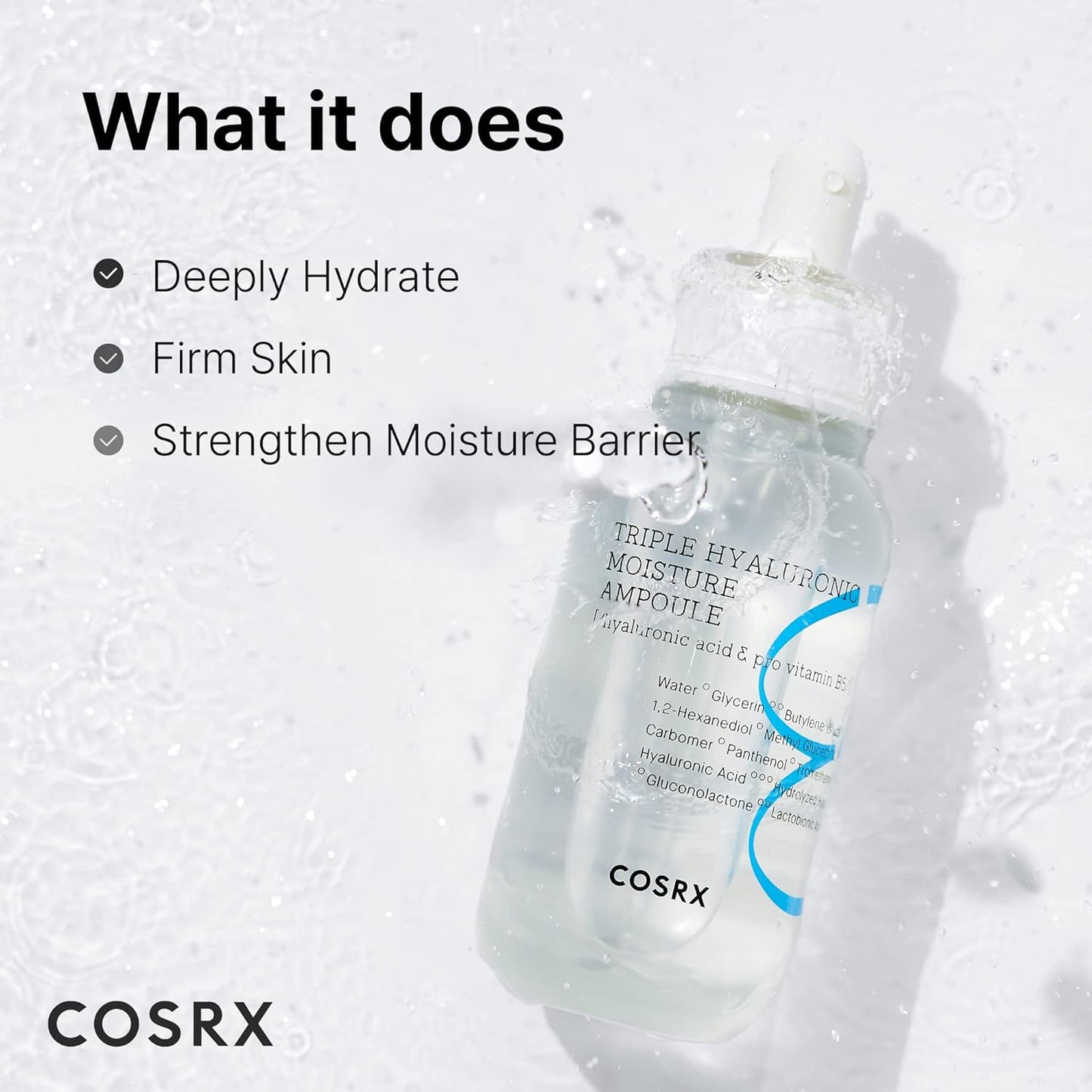 COSRX, Triple Hyaluronic Moisture Ampoule 40ml  All About Skin Doha Skincare Qatar Beauty Cosmetics Available in Qatar Available in Qatar Store all about skin doha qatar skincare cosmetics beauty