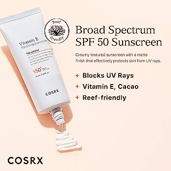 COSRX, Vitamin E Vitalizing Sunscreen SPF50 50ml All About Skin Doha Skincare Qatar Beauty Cosmetics Available in Qatar Available in Qatar Store all about skin doha qatar skincare cosmetics beauty