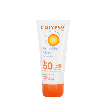 Calypso Sun, Sensitive Skin Face Lotion SPF50+ 50ML, all about skin doha, skincare, qatar, beauty, cosmetics, trending, tiktok, snapchat, facebook, instagram, Perfume, reels, hightlights, followers, fyp
