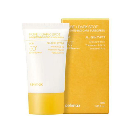 Celimax, Pore + Dark Spot Brightening Care Sunscreen SPF50+ PA++++, all about skin doha, skincare, qatar, beauty, cosmetics, trending, tiktok, snapchat, facebook, instagram, Perfume, reels, hightlights, followers, fyp