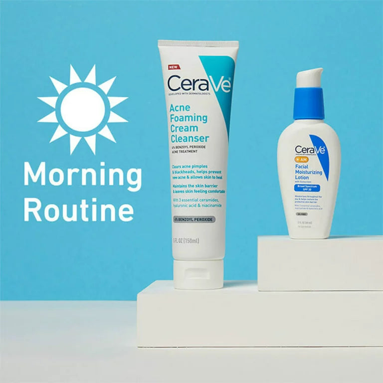 CeraVe, Acne Foaming Cleanser 4% Benzoyl Peroxide Acne Treatment 150ml All About Skin Doha Skincare Qatar Beauty Cosmetics Available in Qatar Available in Qatar Store all about skin doha qatar skincare cosmetics beauty