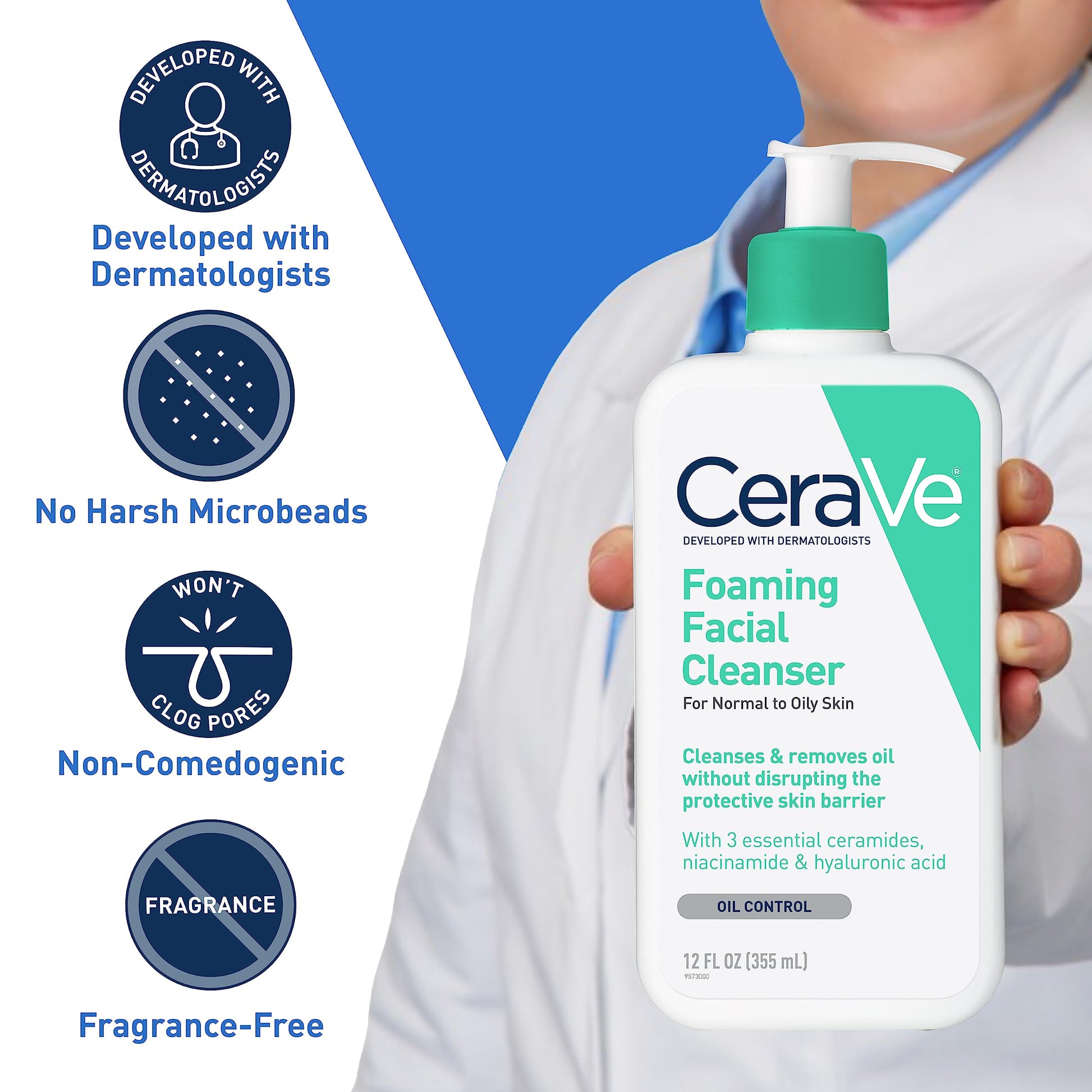 CeraVe, Foaming Cleanser Normal to Oily Skin  All About Skin Doha Skincare Qatar Beauty Cosmetics Available in Qatar Available in Qatar Store all about skin doha qatar skincare cosmetics beauty