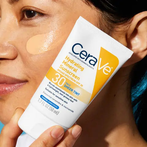 CeraVe, Hydrating Mineral Sunscreen SPF 30 Face Sheer Tint 50ml All About Skin Doha Skincare Qatar Beauty Cosmetics Available in Qatar Available in Qatar Store all about skin doha qatar skincare cosmetics beauty