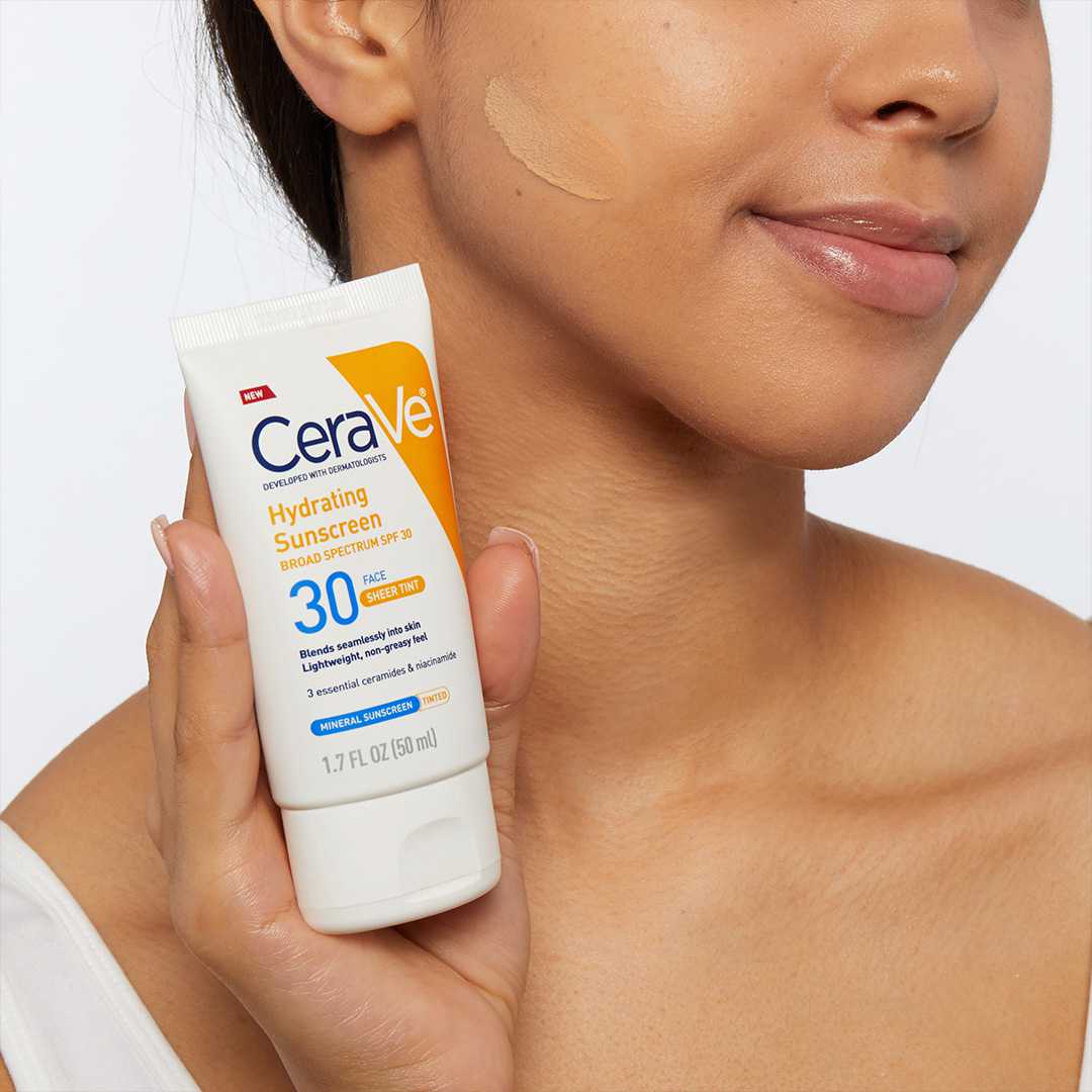 CeraVe, Hydrating Mineral Sunscreen SPF 30 Face Sheer Tint 50ml All About Skin Doha Skincare Qatar Beauty Cosmetics Available in Qatar Available in Qatar Store all about skin doha qatar skincare cosmetics beauty