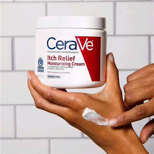 CeraVe, Itch Relief Moisturizing Cream 340g All About Skin Doha Skincare Qatar Beauty Cosmetics Available in Qatar Available in Qatar Store all about skin doha qatar skincare cosmetics beauty