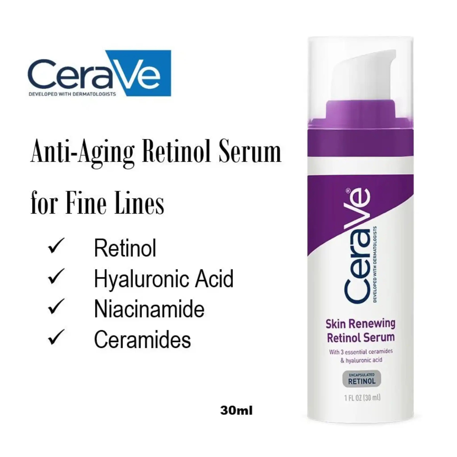 Shop CeraVe, Skin Renewing Retinol Serum 30ml online in Qatar