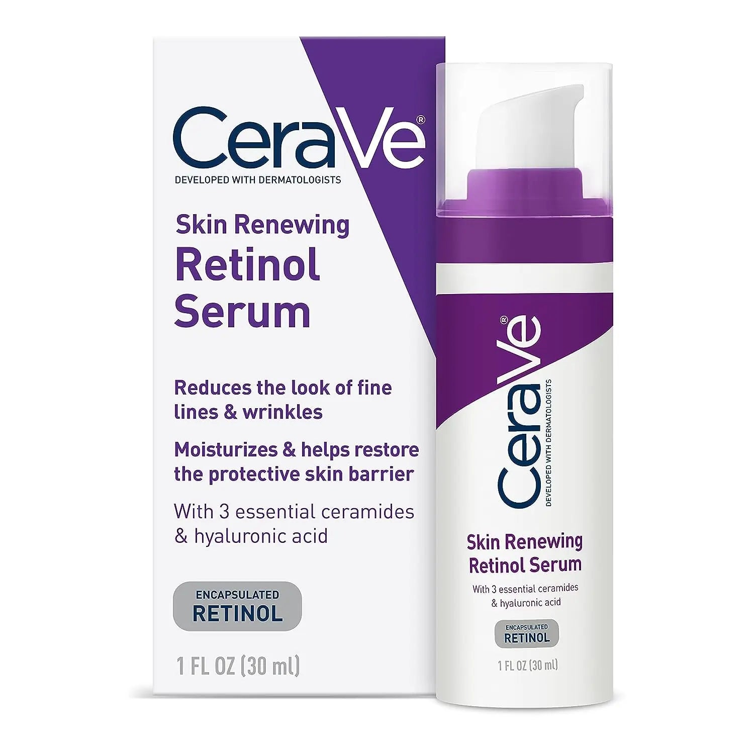 CeraVe, Skin Renewing Retinol Serum 30ml All About Skin Doha Skincare Qatar Beauty Cosmetics Available in Qatar25ml Available in Qatar Store all about skin doha qatar skincare cosmetics beauty