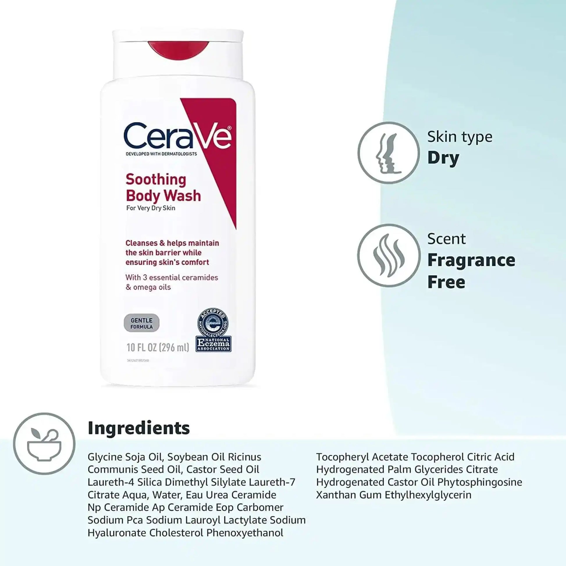 Shop CeraVe, Soothing Body Wash 296ml online in Qatar