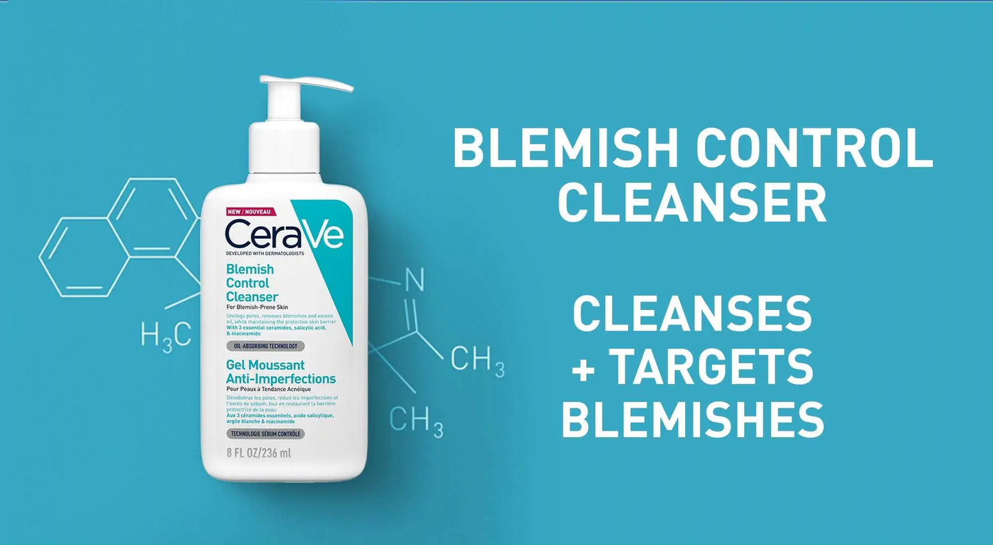 Cerave, Blemish Control Cleanser for Blemish-Prone Skin 236ml All About Skin Doha Skincare Qatar Beauty Cosmetics Available in Qatar Available in Qatar Store all about skin doha qatar skincare cosmetics beauty